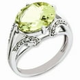 thumbnail image 1 of Sterling Silver Oval Diamond and Lemon Quartz Ring - .10 dwt 4.50 cwt - Size 7, 1 of 3