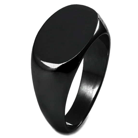 Sterling Silver Oval Flat Top Polished Classic Plain Signet Ring