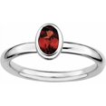 thumbnail image 1 of Sterling Silver Oval Garnet Ring, 1 of 7