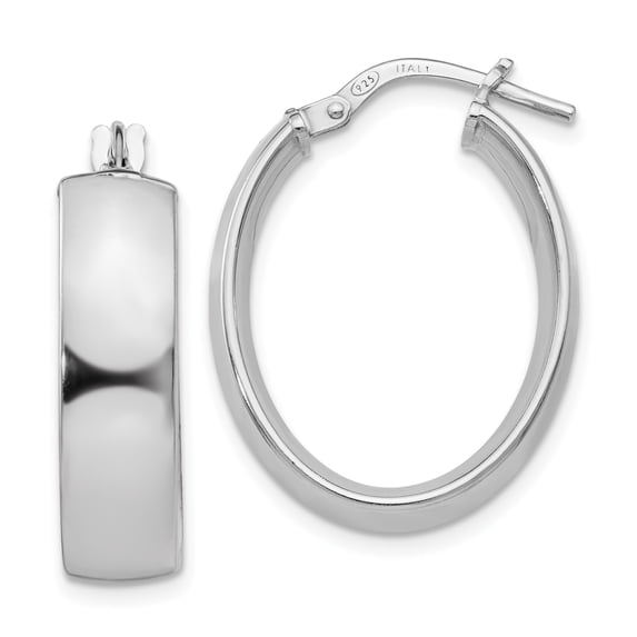 Sterling Silver Oval Hoop Earrings Sterling Silver Earrings