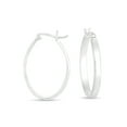 thumbnail image 1 of Sterling Silver Oval Hoop Earrings, 1 of 4
