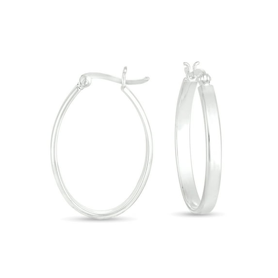 Sterling Silver Oval Hoop Earrings