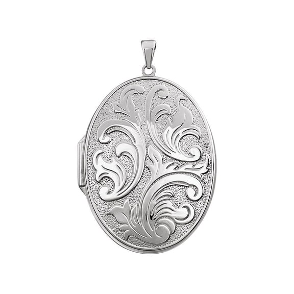 Sterling Silver Oval Large Embossed Locket - 8.4 Grams