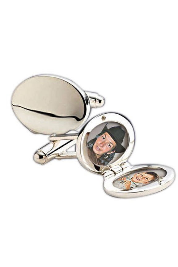 Sterling Silver Oval Locket Cufflinks - Sterling Silver Priced Per Pair