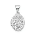 thumbnail image 1 of Sterling Silver Oval Locket Necklace for Women with Filigree Scroll Design, Vintage Memorial Jewelry, Elegant Keepsake Pendant for Photos or Mementos, 1 of 7