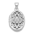 thumbnail image 1 of Sterling Silver Rhodium-Plated Filigree Oval Locket with Diamond Accent, 29mm, 1 of 6