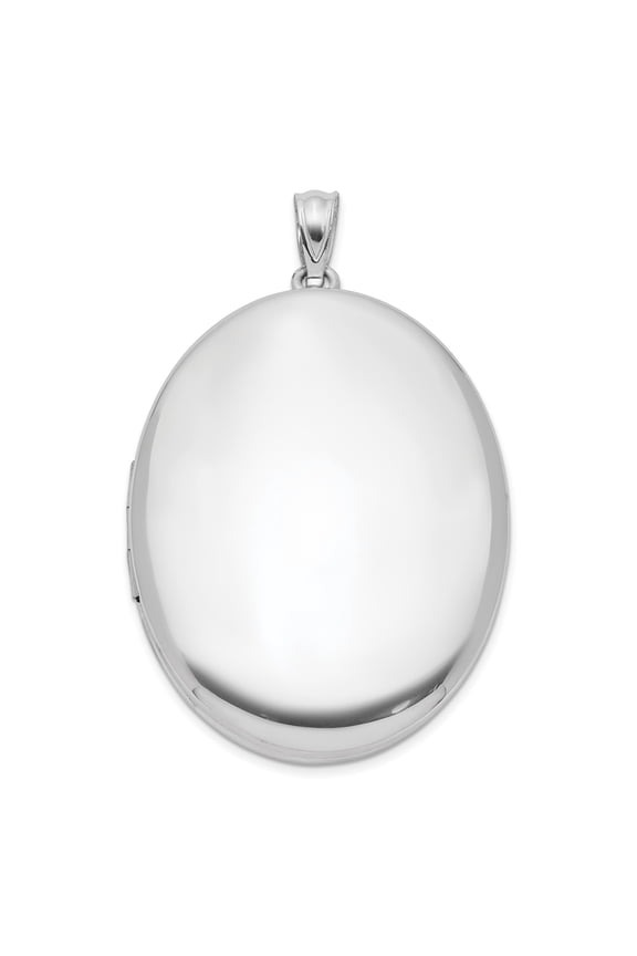 Sterling Silver Oval Locket Pendant Necklace for Women with Polished Finish, Hinged Photo Holder for Memories, Minimalist Sentimental Jewelry for Everyday or Memorial Wear