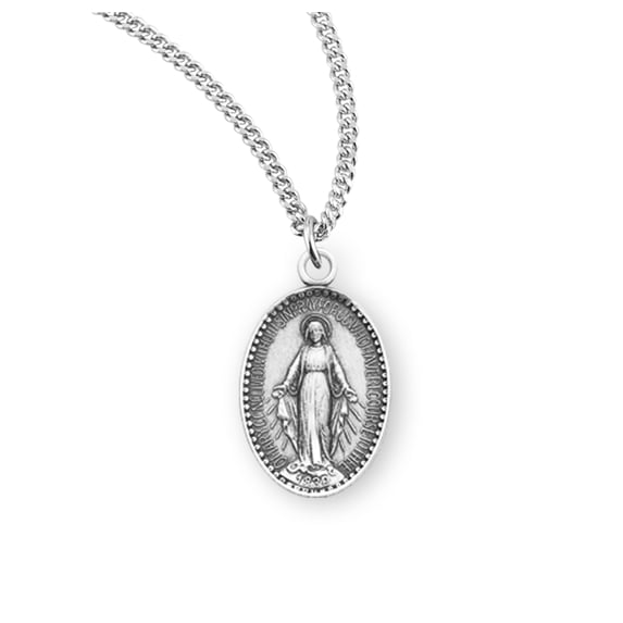 Sterling Silver Oval Miraculous Medal