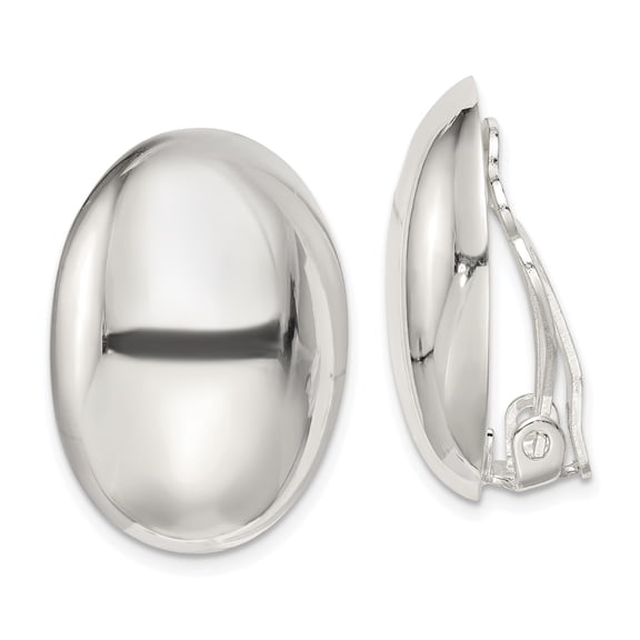 Sterling Silver Oval Non-Pierced Earrings Sterling Silver Earrings