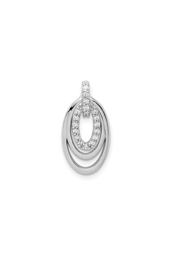 Sterling Silver Oval Pendant Necklace for Women with Interlocking Loops and Cubic Zirconia, Modern Layered Design Symbolizing Unity, Elegant Fashion Jewelry for Everyday or Special Occasions