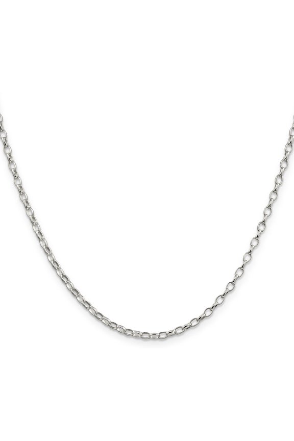 Sterling Silver Oval Rolo Chain 16"