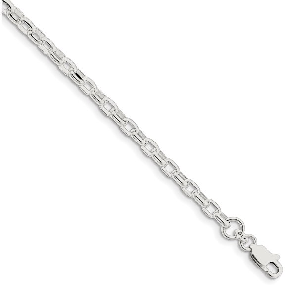 Sterling Silver Oval Rolo Chain 24"