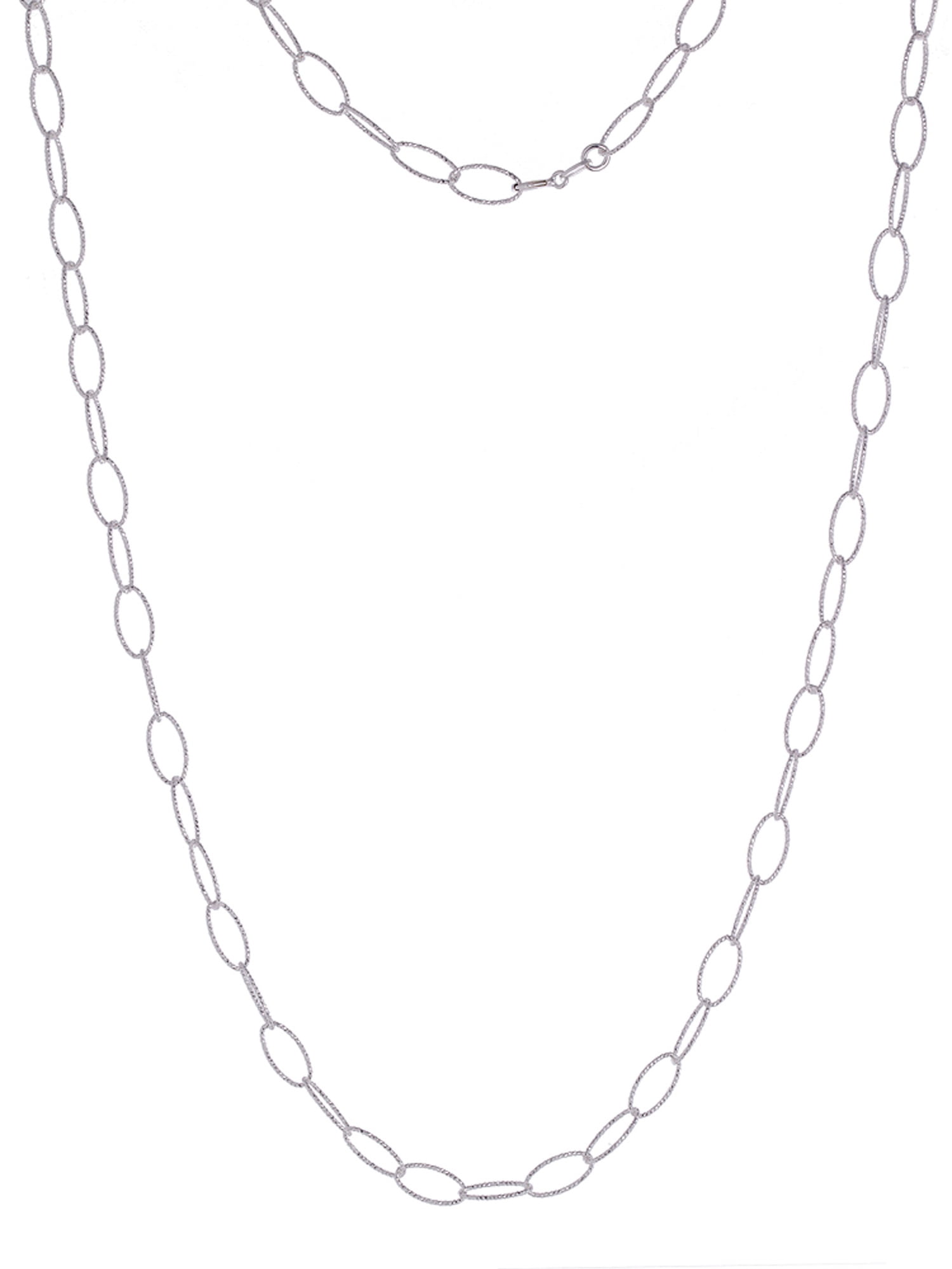 Sterling Silver Oval Rolo Necklace, 30"
