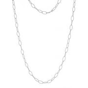 Sterling Silver Oval Rolo Necklace, 30"