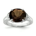 thumbnail image 1 of Sterling Silver Rhodium Oval Smoky Quartz Ring QR2947SQ, 1 of 8