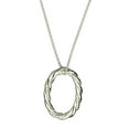 thumbnail image 1 of Sterling Silver Oval Twist Rope Pendant Cable Chain Necklace, 16", 1 of 3
