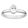 thumbnail image 1 of Sterling Silver Oval White Topaz Ring, 1 of 5