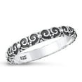thumbnail image 1 of Sterling Silver Oxidized Bali Ring .925 Swirl Band Jewelry Female Male Unisex Size 5, 1 of 4