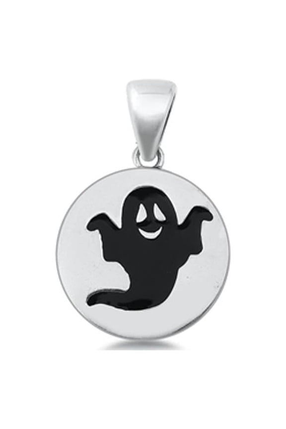 Sterling Silver Oxidized Ghost Pendant Spirit Phantom Charm 925 New Jewelry Female Unisex