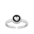 thumbnail image 1 of Sterling Silver Oxidized Heart Ring Toe Midi Adjustable Love Band 925 New Jewelry Female Unisex, 1 of 4