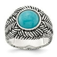 thumbnail image 1 of Sterling Silver Oxidized Imitation Turquoise Ring - Size 7, 1 of 1