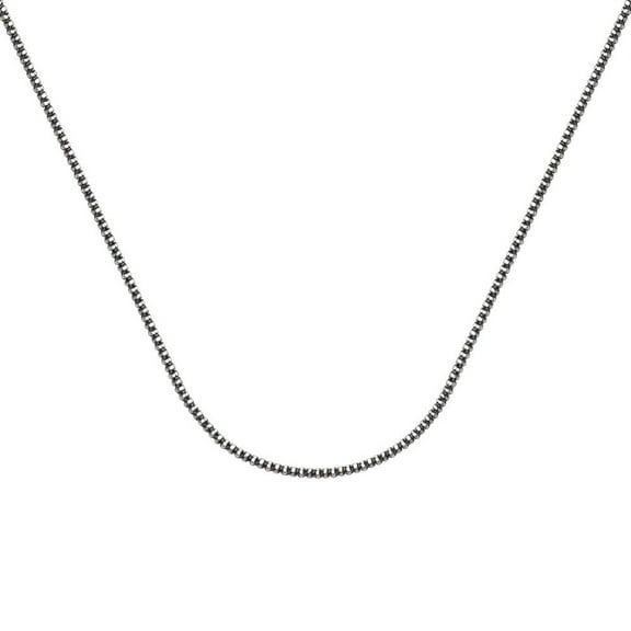 Sterling Silver Oxidized Plated 2.3mm Sparkle-Cut Popcorn Chain Necklace Lobster Lock - 22 Inch