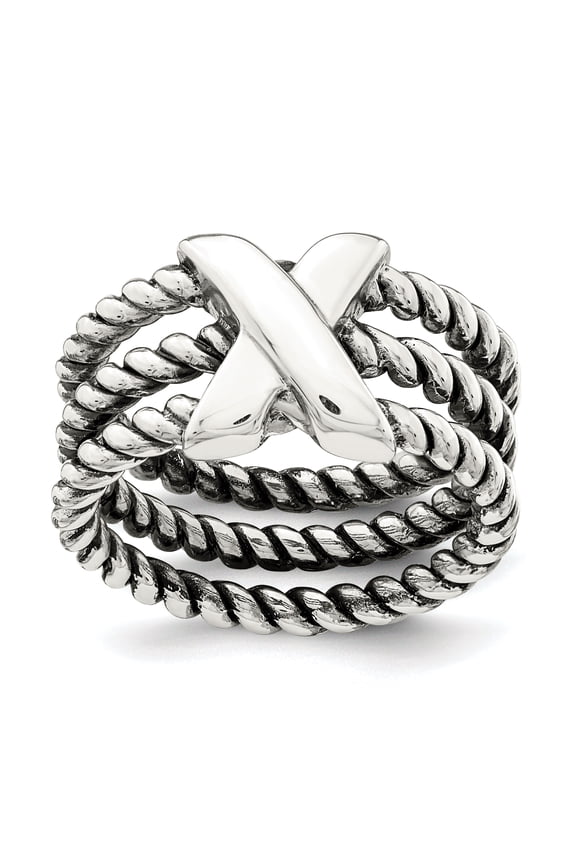 Sterling Silver Oxidized Ring QR6908