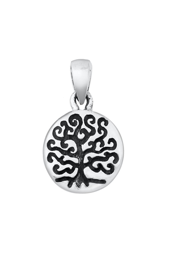 Sterling Silver Oxidized Tree of Life Pendant Detail Nature Whimsical Charm 925 Jewelry Female
