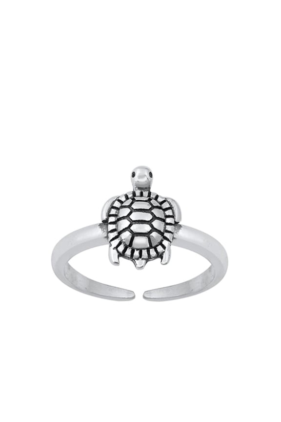 Sterling Silver Oxidized Turtle Band Ocean Animal Toe Ring 925 New Jewelry Female Unisex