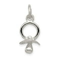 thumbnail image 1 of 925 Sterling Silver Solid Textured Polished Pacifer Charm 20x10mm Wide Pendant Necklace for Women, 1 of 4