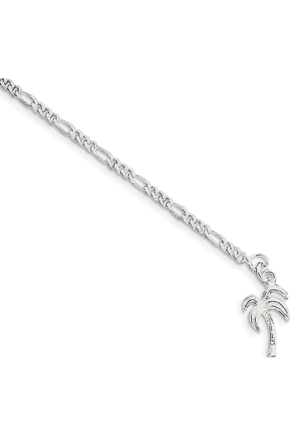 Sterling Silver Palm Tree Anklet