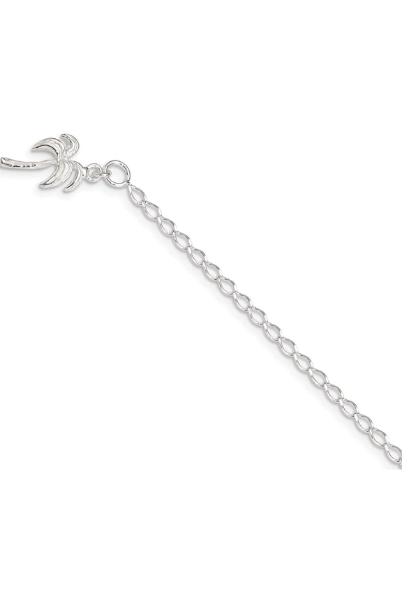 Sterling Silver Palm Tree Anklet