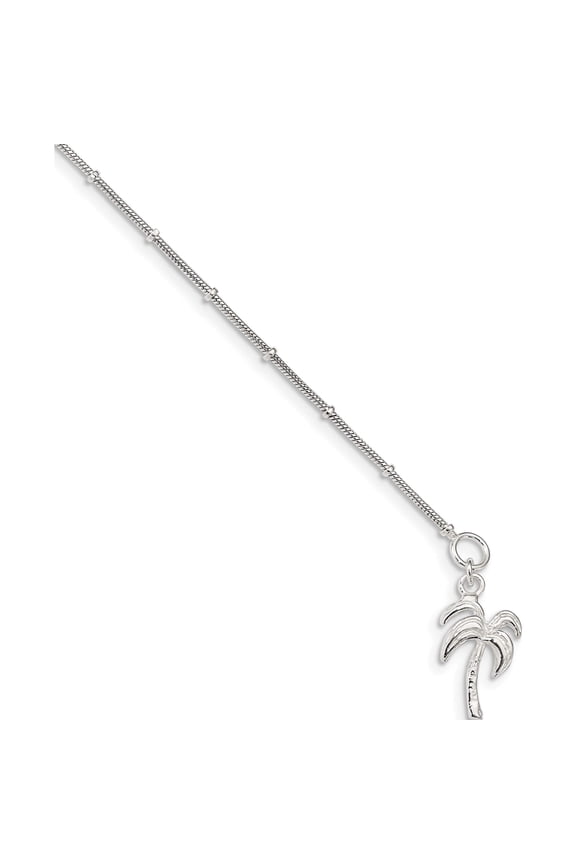 Sterling Silver Palm Tree Anklet