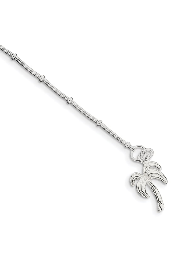 Sterling Silver Palm Tree Anklet