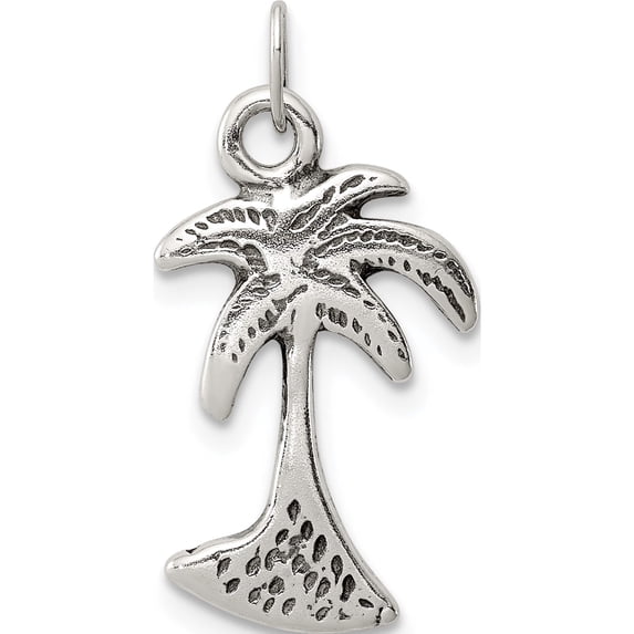 Sterling Silver Palm Tree Charm (22 X 12) Made In India qc6282