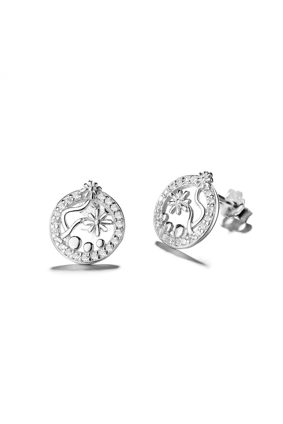 Sterling Silver Palm Tree Earrings