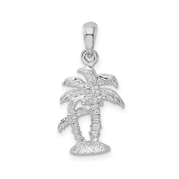 Sterling Silver Palm Tree Pendant Necklace for Women, Tropical Beach Jewelry with Island Design, Coastal Summer Accessory Symbolizing Relaxation and Vacation, Unisex Ocean Style Charm