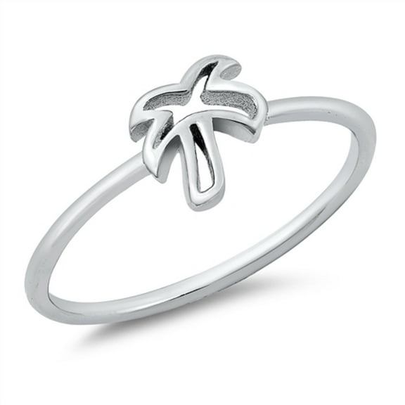 Sterling Silver Palm Tree Ring Size 9