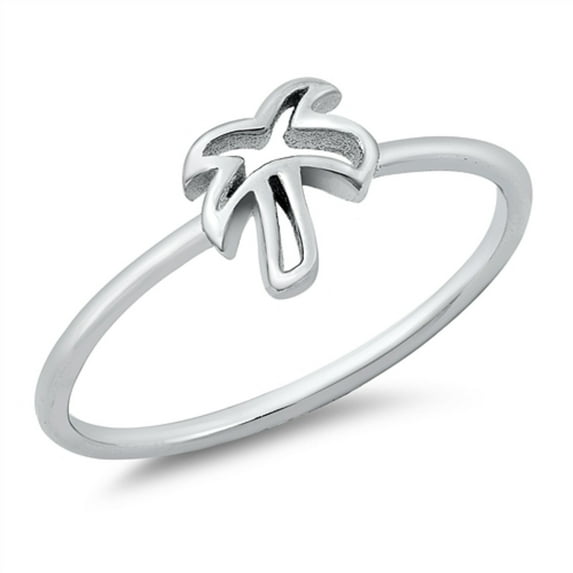 Sterling Silver Palm Tree Ring Size 9