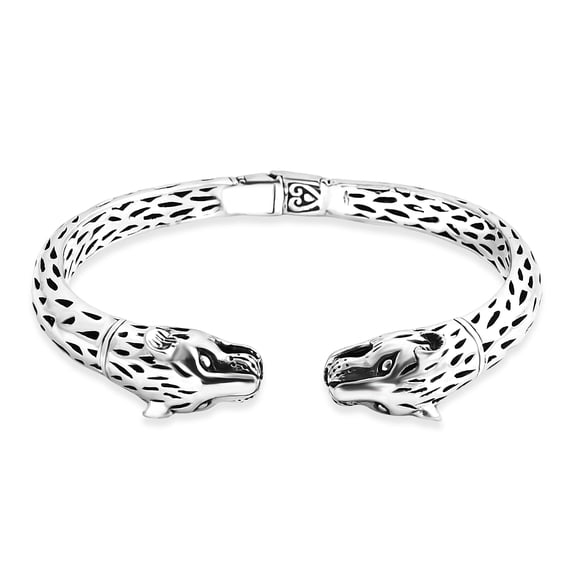 Sterling Silver Panther Bangle Bracelet 7.25 In 31.59 Grams Birthday Christmas Gifts