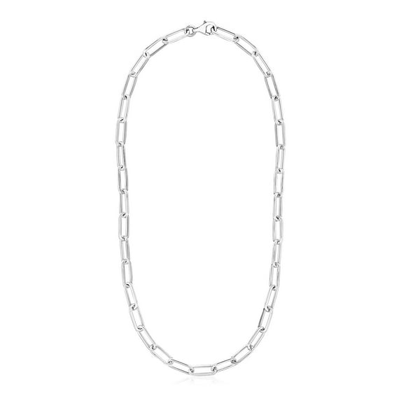 Sterling Silver Paperclip Chain Necklace Size 18 inches
