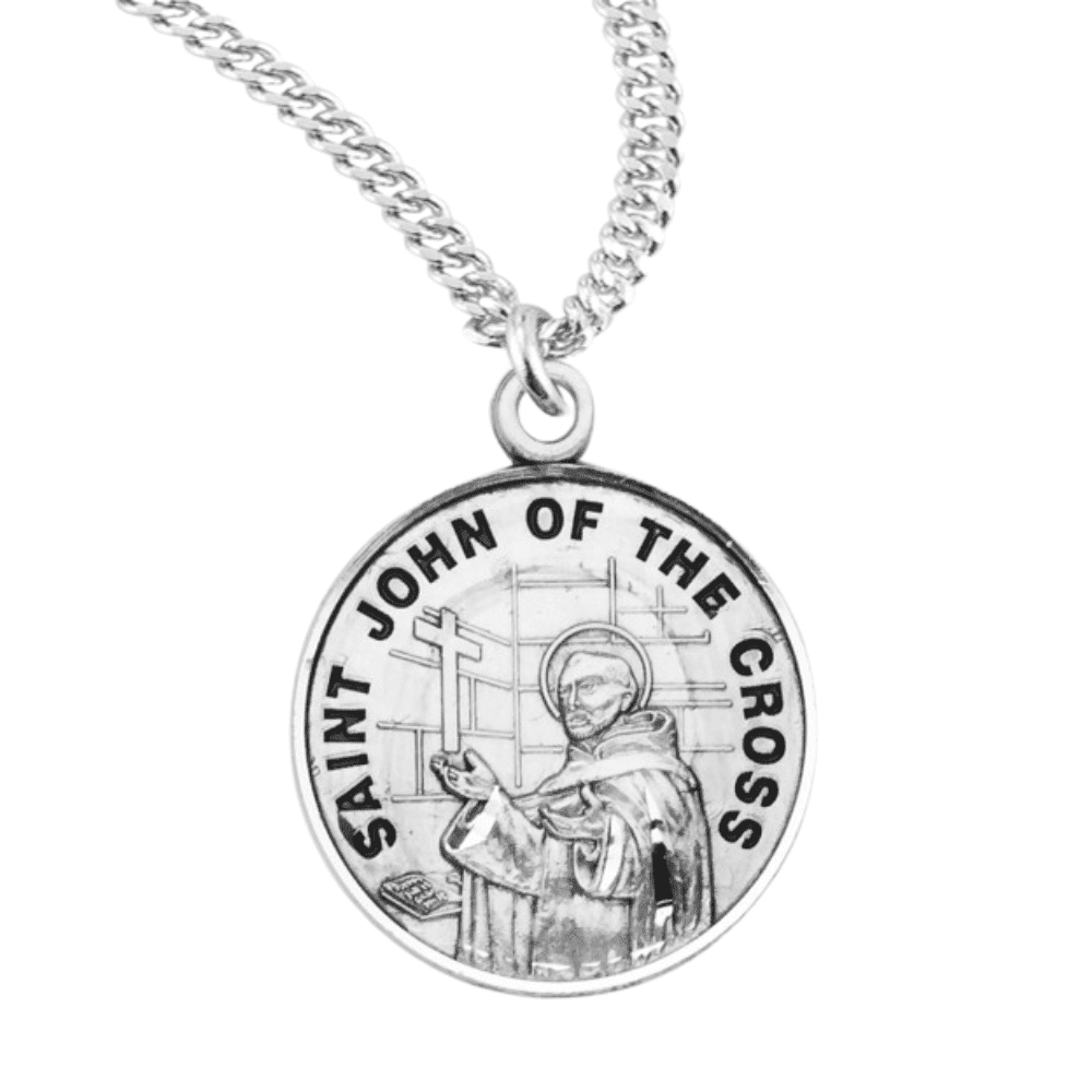 Sterling Silver Patron Saint St.John of the Cross Medal Pendant ...