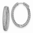 thumbnail image 1 of Sterling Silver Pavé .81 inch Diameter CZ Hoop Earrings, 1 of 4