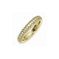 thumbnail image 1 of Sterling Silver Pav‚ Gold-plated 61 Stone CZ Ring, 1 of 1
