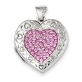 thumbnail image 1 of Sterling Silver Pave Crystal Locket - Just Under 1 Inch X 1 Inch, 1 of 1