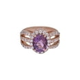 thumbnail image 1 of Samriddhi Creations Sterling Silver Pave Natural Amethyst Ring, Rose Gold Plated Rings, Promise Ring, Gift For Women, 1 of 4