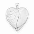 thumbnail image 1 of Sterling Silver Paw Print Heart Locket - 3/4 Inch X 3/4 Inch, 1 of 1