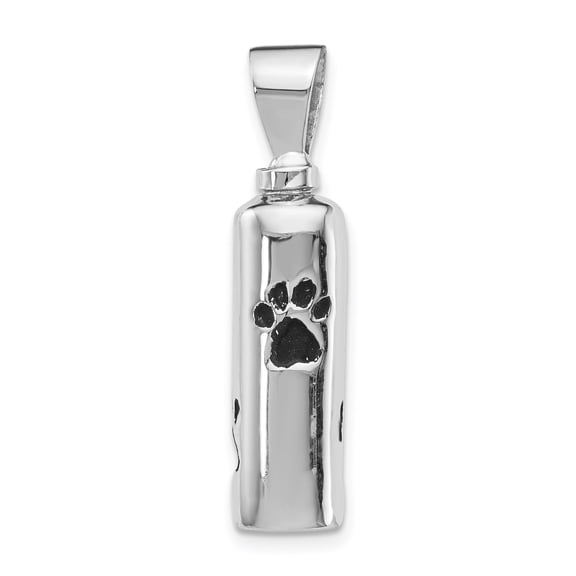Sterling Silver Paw Print Pendant Necklace, Unisex Pet Memorial Jewelry for Dog or Cat Loss, Cremation Urn Keepsake Symbolizing Love and Remembrance