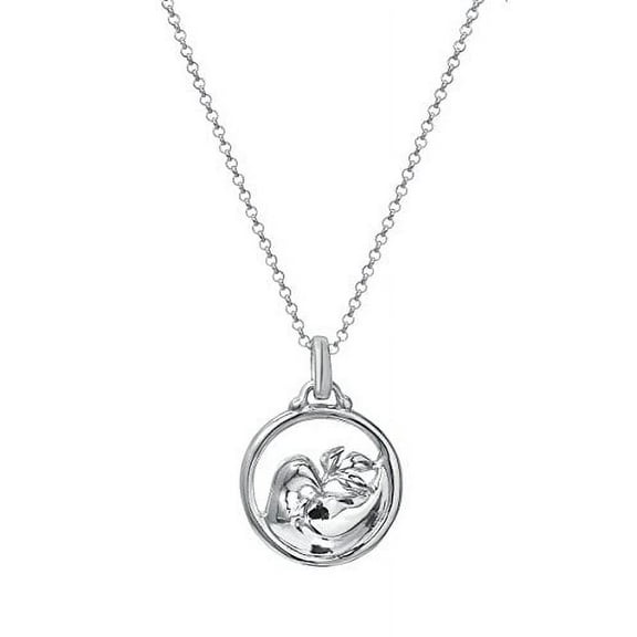 Sterling Silver Peace Dove and Olive Branch Pedant Necklace, 18"