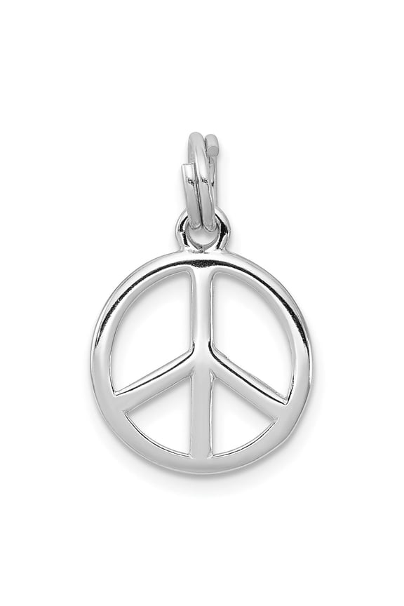 Sterling Silver Peace Sign Pendant for Women or Unisex, Openwork Symbol of Unity and Harmony, Boho Hippie Retro Style Spiritual Necklace Charm